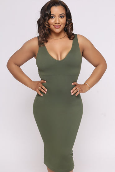 Mini V Neck Shapewear Dress