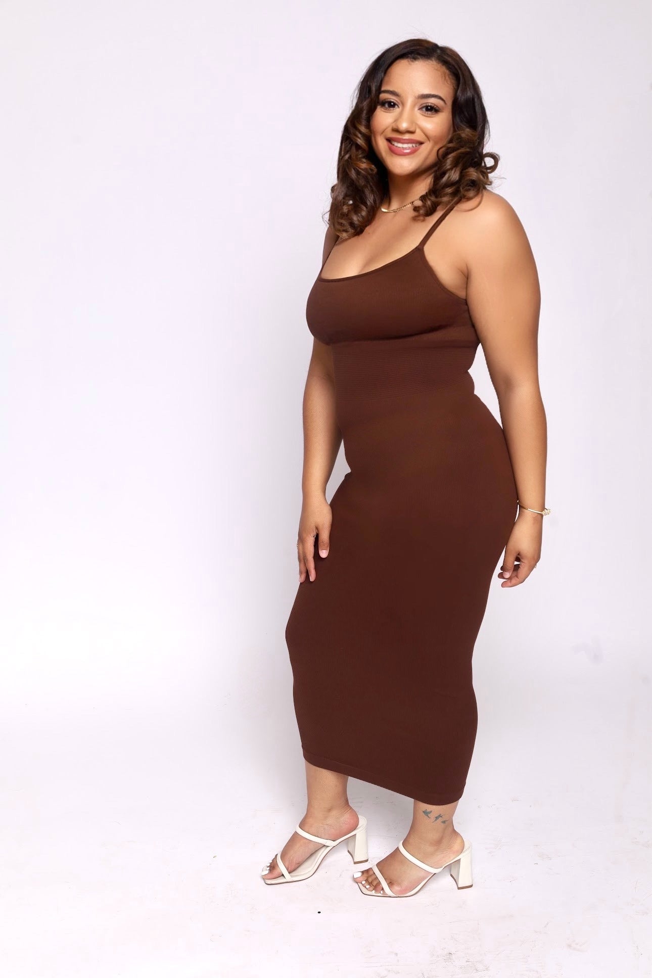 Long Spaghetti Strap Shapewear Dress