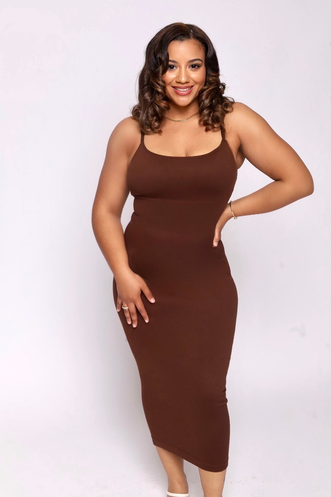 Long Spaghetti Strap Shapewear Dress