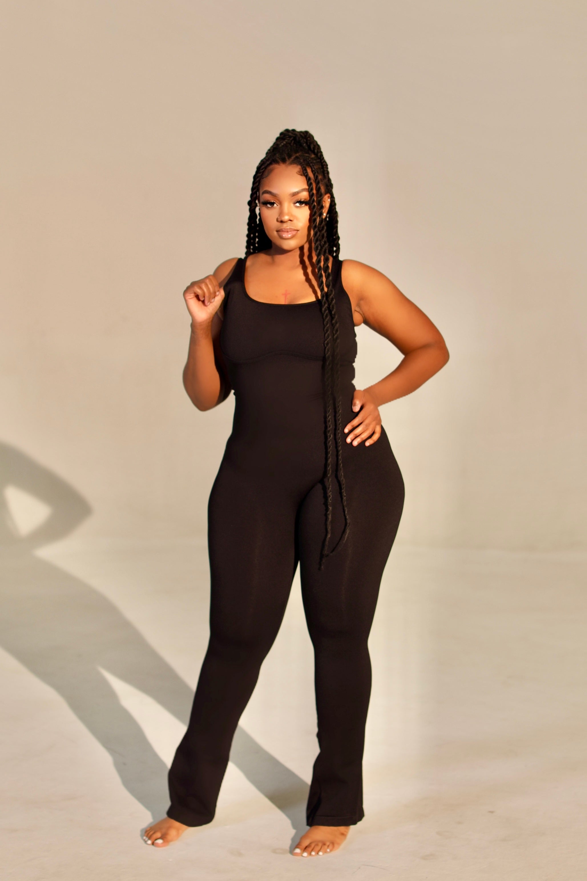 SculptGlam Square Neck Jumpsuit