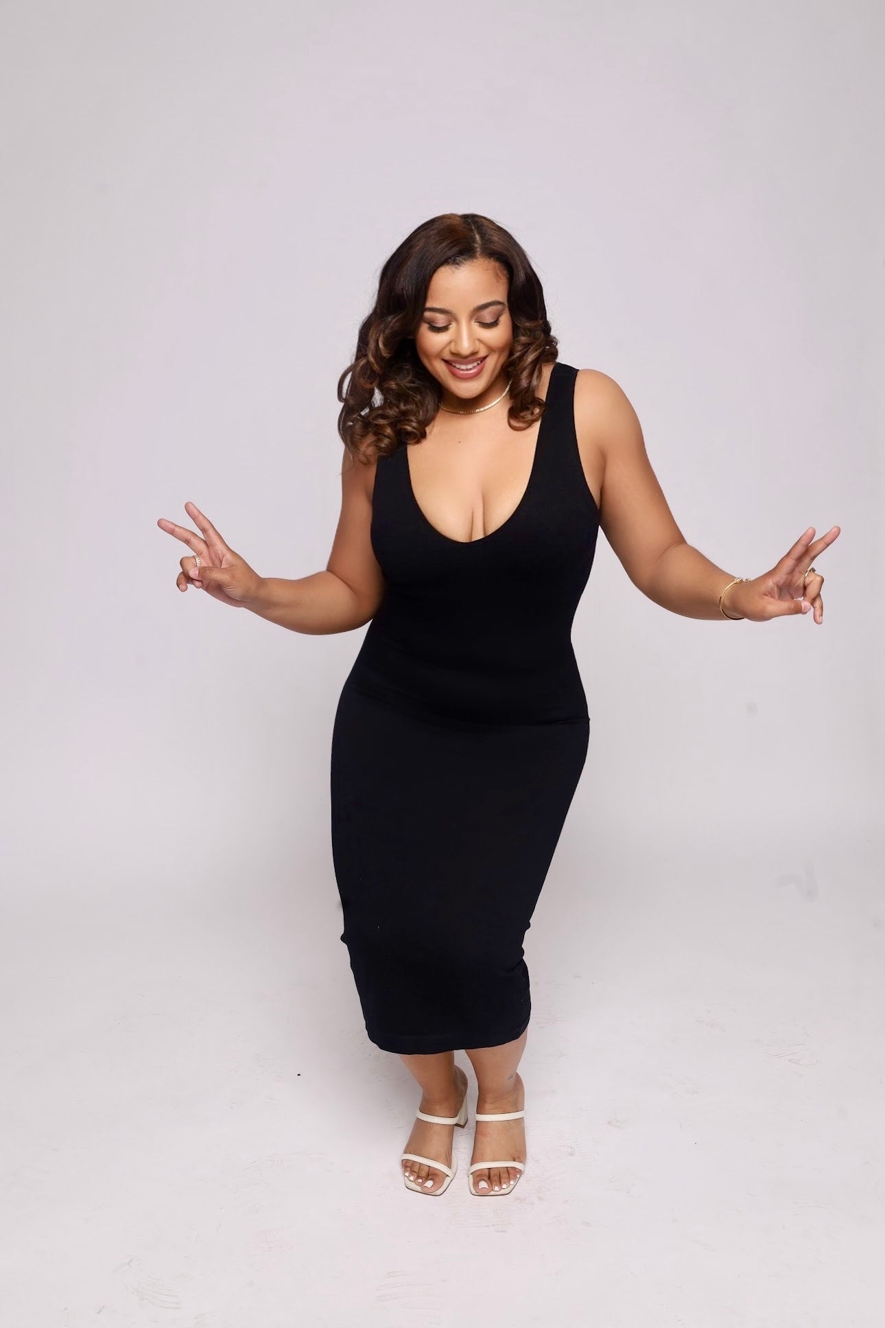 Mini V Neck Shapewear Dress
