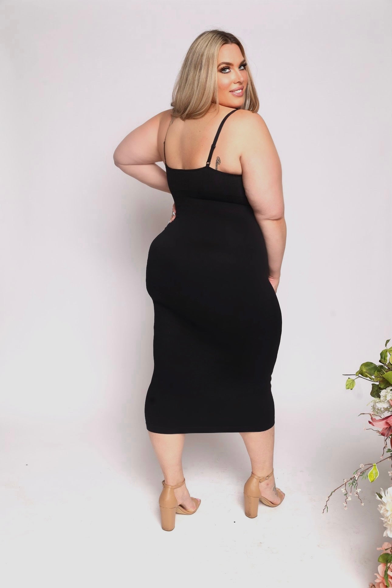 Long Spaghetti Strap Shapewear Dress