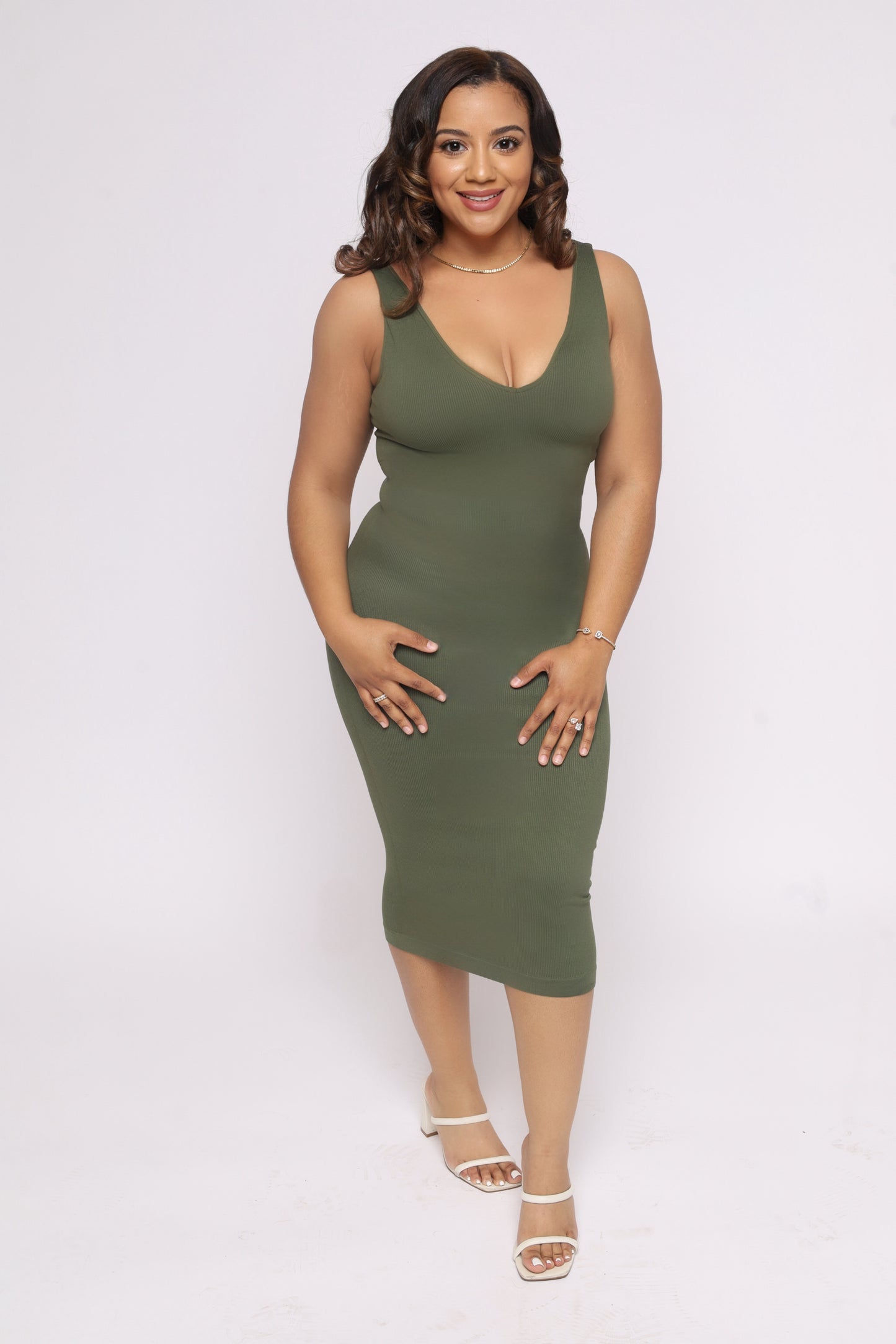 Mini V Neck Shapewear Dress