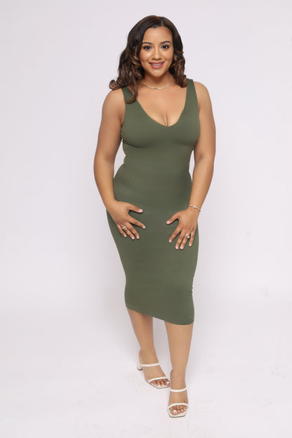 Mini V Neck Shapewear Dress