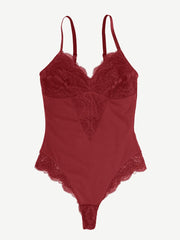 Red Be Mine Laced Sculpting Bodysuit