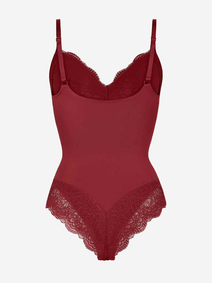 Red Be Mine Laced Sculpting Bodysuit