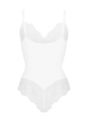 White Be Mine Laced Sculpting Bodysuit